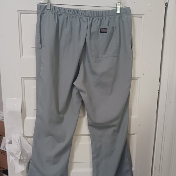 Cherokee Womans Medium Lt Gray Drawstring & Elastic Back Flair Leg Scrub Pants - Picture 5 of 6